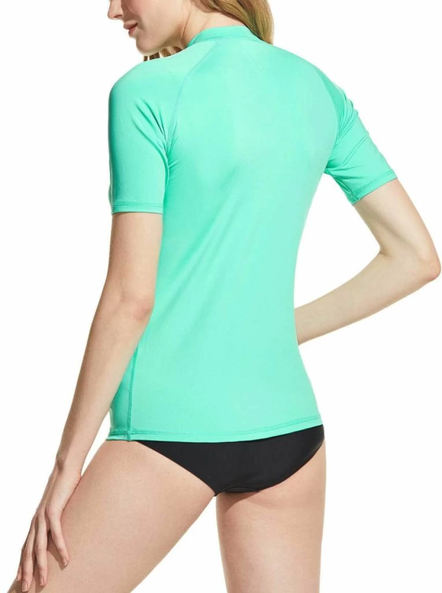 TSLA Women's UPF 50+ Short Sleeve Rash Guard - UV Protection Swim Shirt for Surfing, Beach & Water Sports