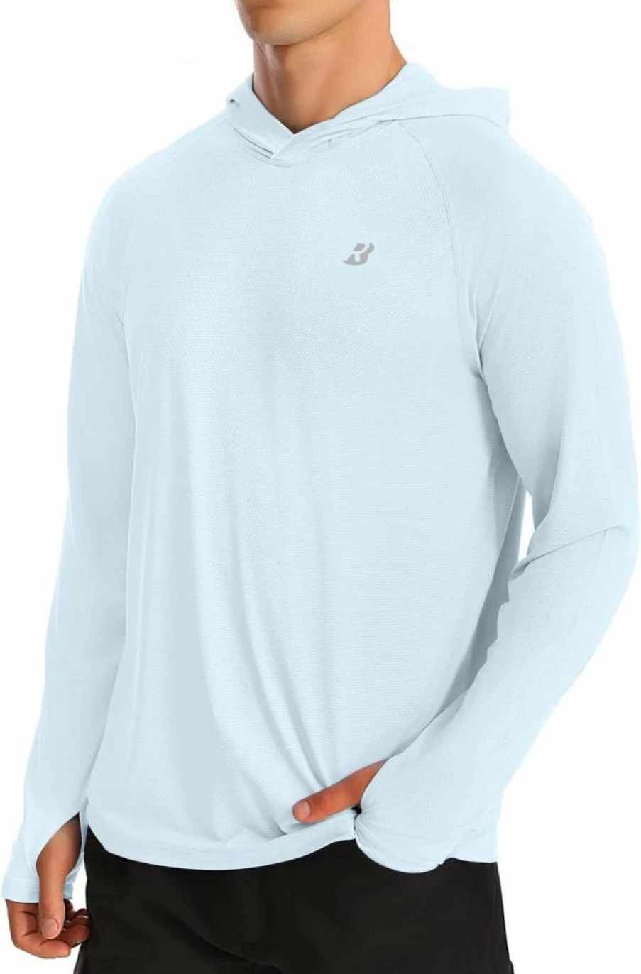 Roadbox UPF 50+ Men's Sun Protection Hoodie - Long Sleeve Fishing Shirt, UV Rash Guard for Swimming, Hiking, Running & Workout