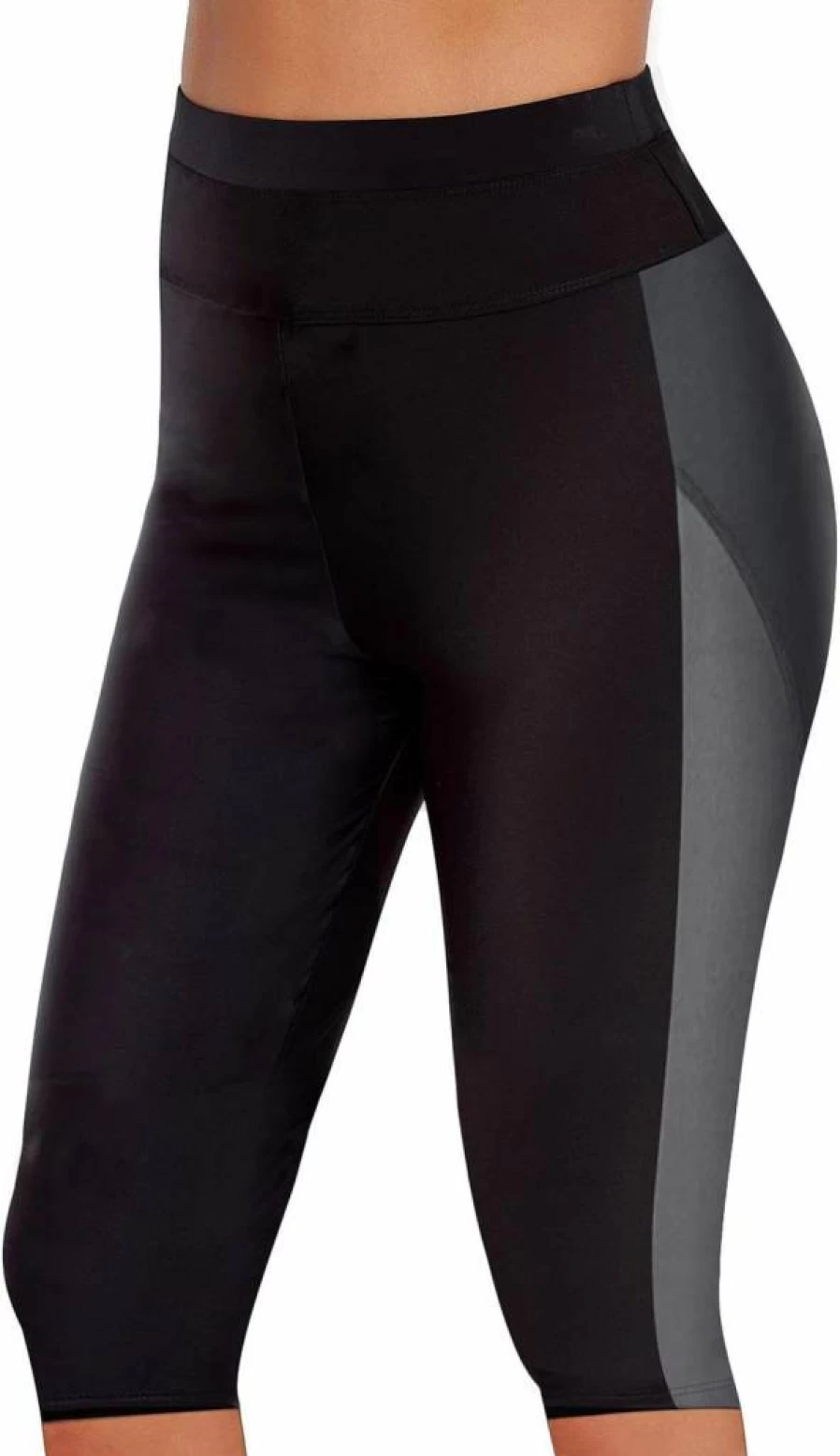 Urchics Women's Plus Size High Waist Swim Shorts - Long Capris Rash Guard Swimwear Bottoms for Tankini & Beach