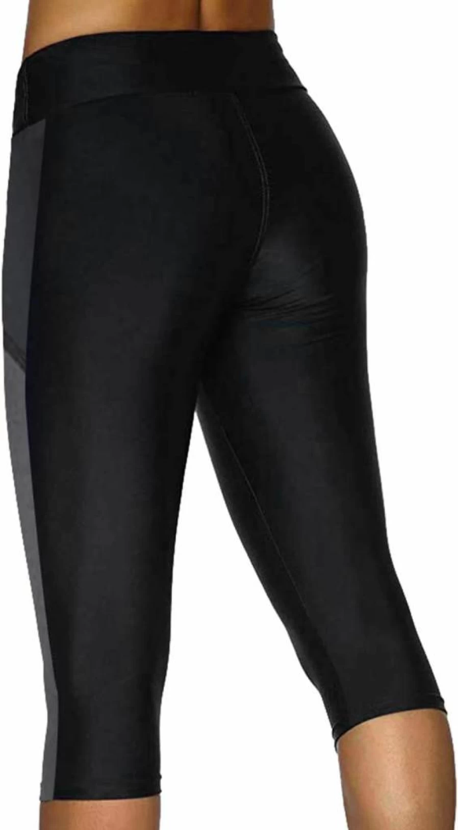 Urchics Women's Plus Size High Waist Swim Shorts - Long Capris Rash Guard Swimwear Bottoms for Tankini & Beach