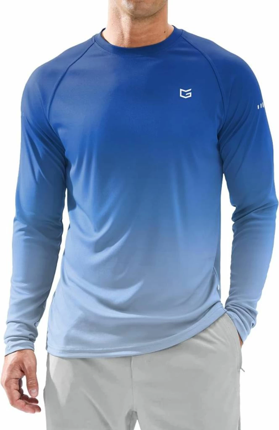 G Gradual Men's UPF 50+ Sun Protection Shirt - Long Sleeve Rash Guard for Fishing, Hiking, Running & Workout - SPF UV Athletic Shirt