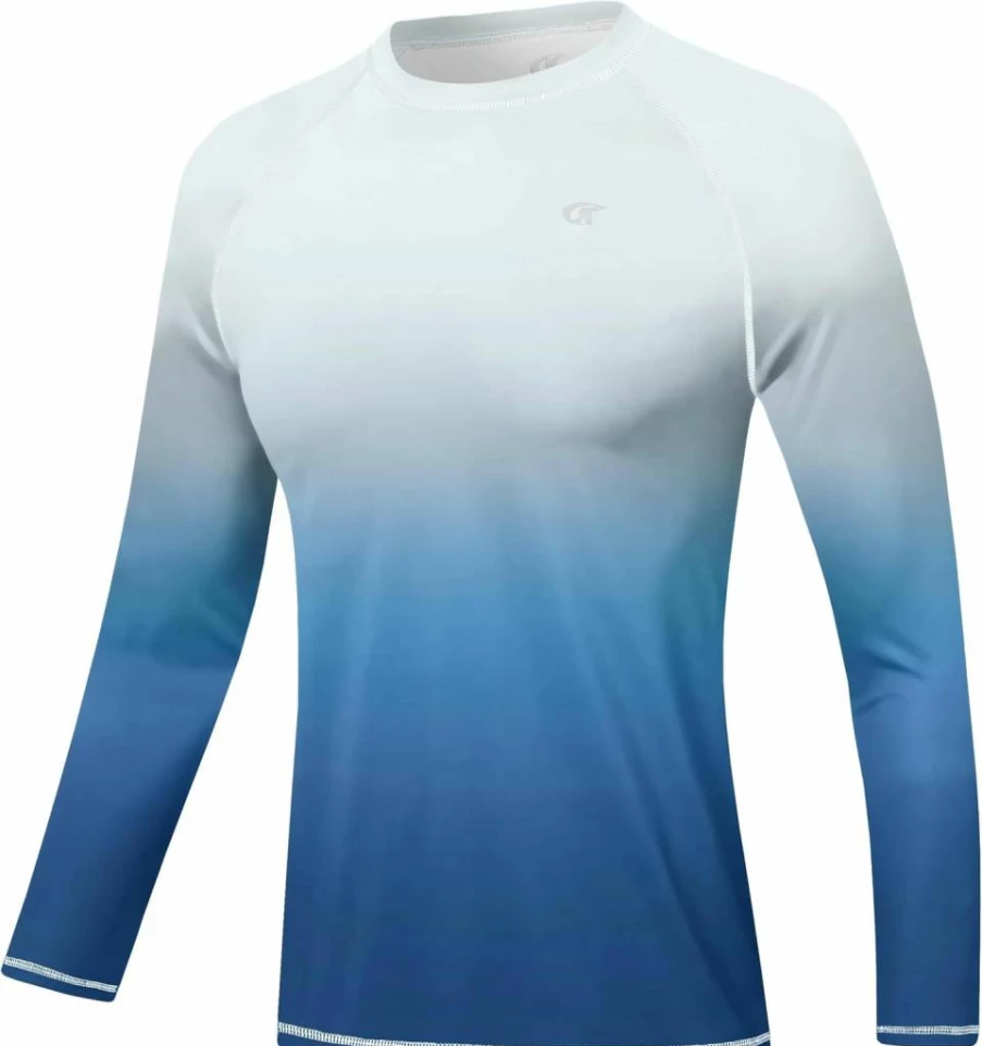 Satankud Men's UPF 50+ Sun Protection Rash Guard - Long & Short Sleeve Swim Shirts for Beach, Surf & Summer Activities