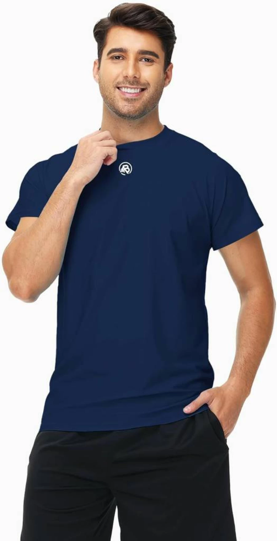 AOBUTE Men's UPF 50+ Quick Dry Rash Guard Shirt - Short Sleeve Swim Top for Fishing & Swimming