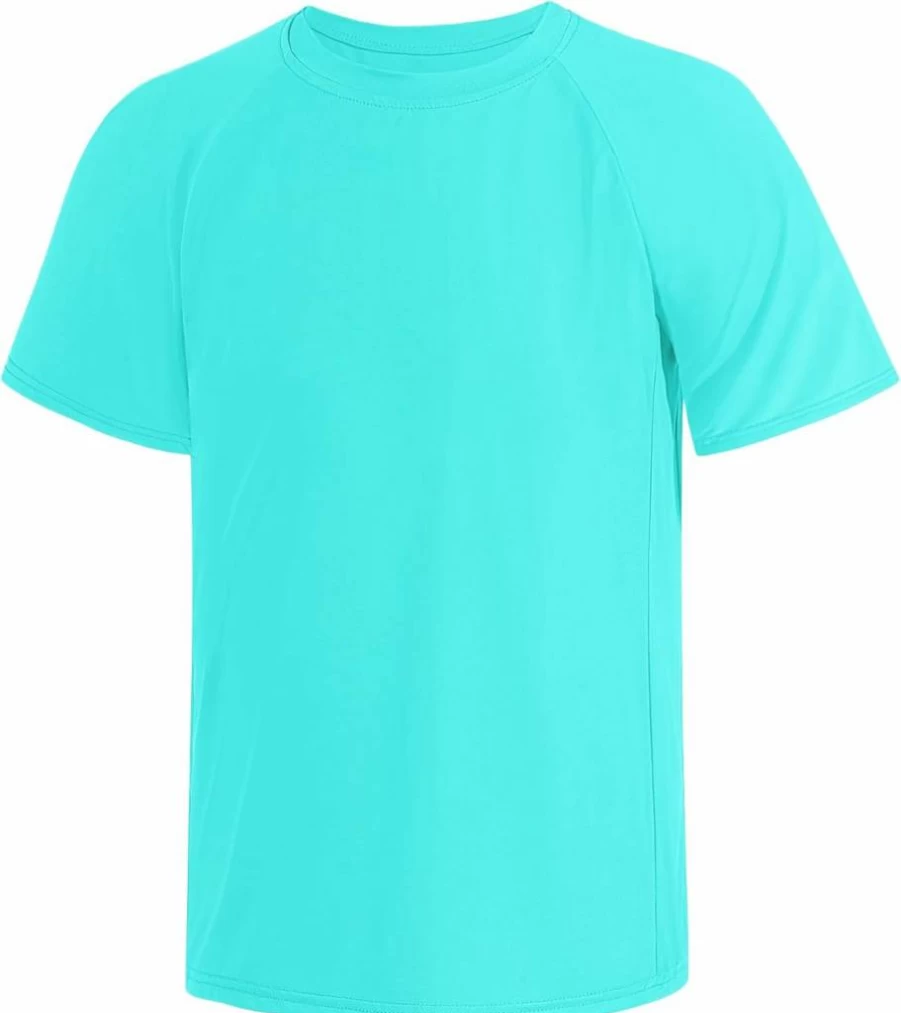 Somaibo Boys UPF 50+ Short Sleeve Rash Guard - Quick Dry Swim Shirt for Kids Athletic & Beach Sun Protection