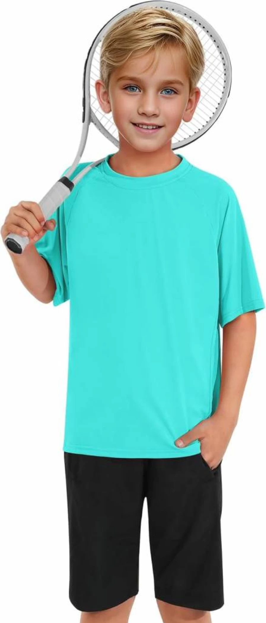 Somaibo Boys UPF 50+ Short Sleeve Rash Guard - Quick Dry Swim Shirt for Kids Athletic & Beach Sun Protection