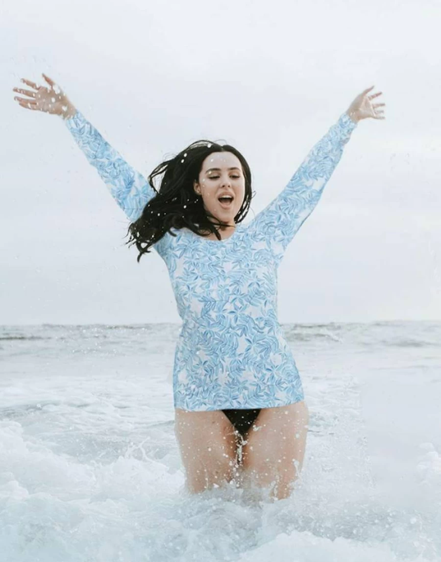 HDE Women's Plus Size UPF 50 Long Sleeve Swim Shirt - Quick Dry Rashguard for Sun Protection