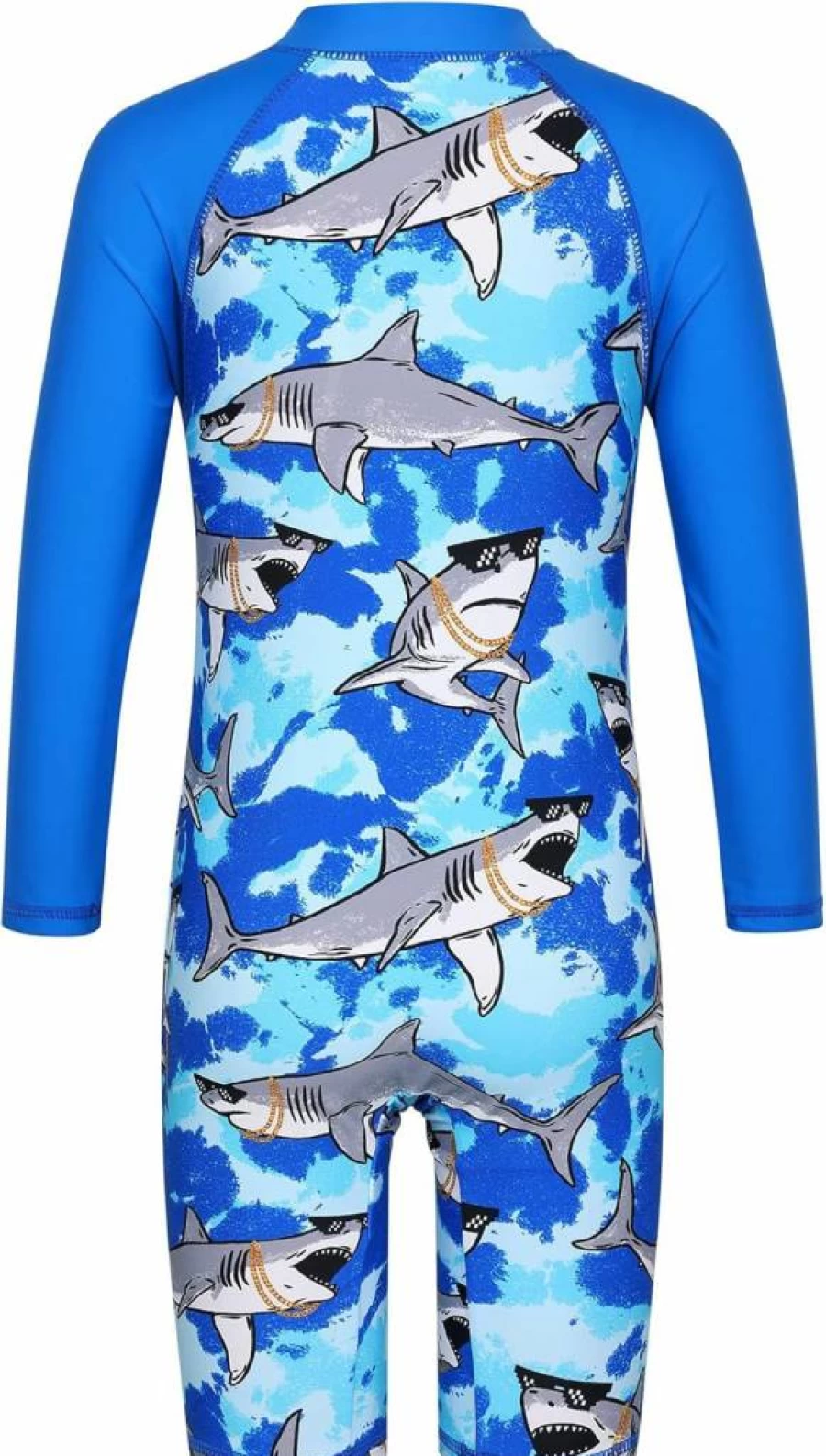 TFJH E Boys UPF 50+ UV Protection Long Sleeve Zip Rash Guard Swim Shirt One-Piece Swimwear