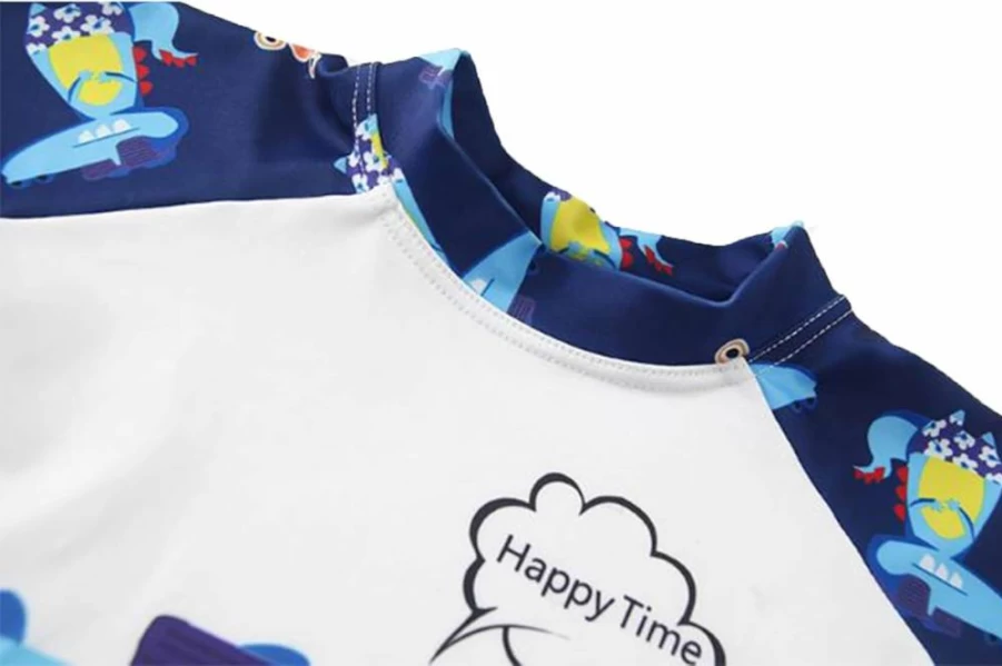 YAGATA Boys 3-Piece Dinosaur Swim Set UPF 50+ Rash Guard Swimwear for Toddlers