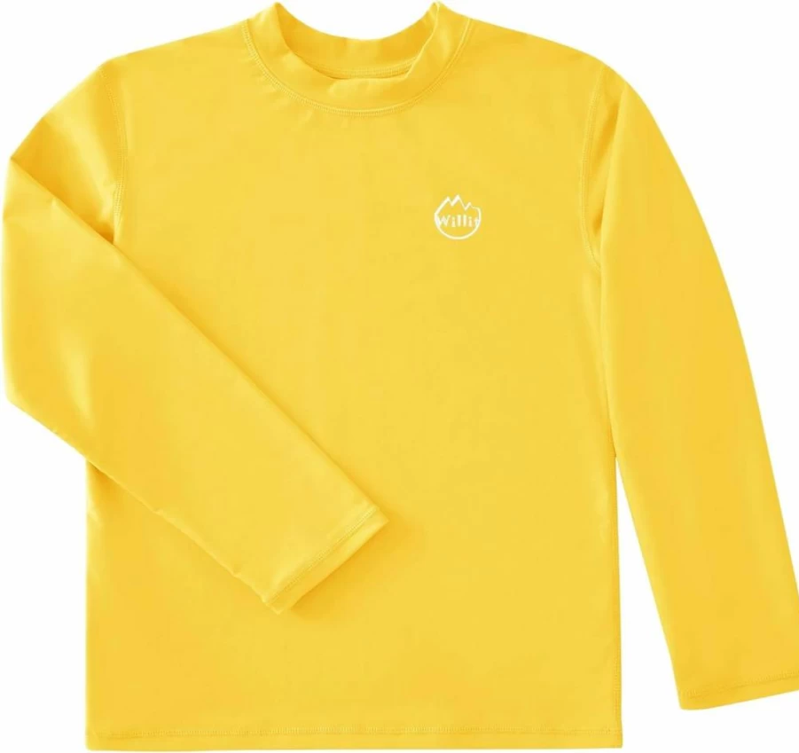 Willit UPF 50+ Baby Boys Rash Guard Swim Shirt Long Sleeve Sun Protection Quick Dry Toddler Swimwear