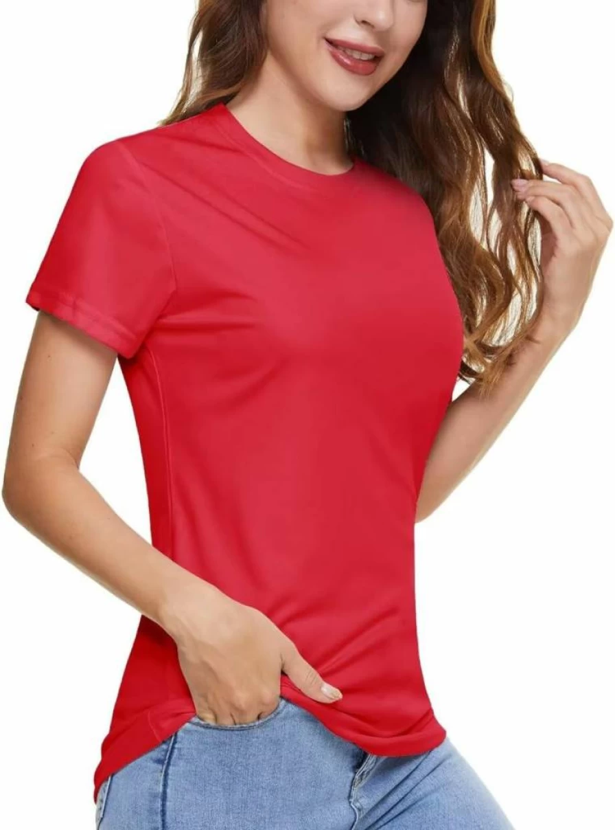 Boladeci Women's UPF 50+ UV Protection Short Sleeve Rash Guard - Quick Dry Athletic Swim & Hiking Shirt for Workout & Outdoor Activities