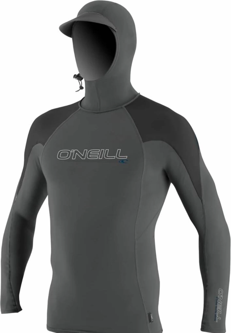 O'Neill Men's Long Sleeve Premium Rash Guard - UPF Sun Protection Swim Shirt for Surfing & Water Sports