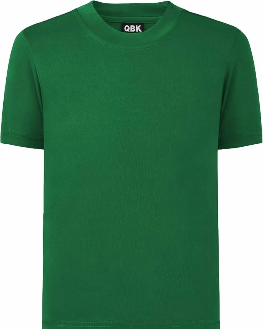 QBK Kids UPF 50+ Dry Fit Rash Guard Shirt - Neon Youth Athletic Short Sleeve T-Shirt for Boys & Girls Sports