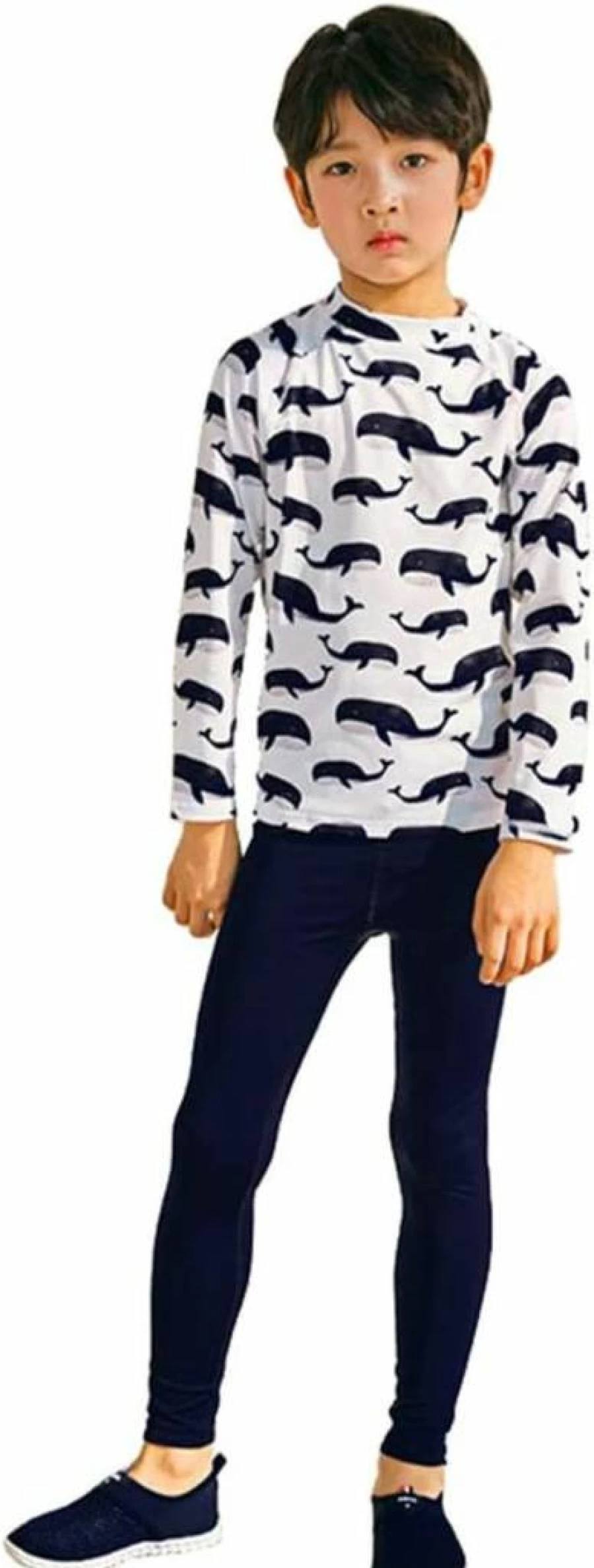 Digirlsor Boys Rash Guard Swim Set with Cap - UPF 50+ Sun Protection Long Sleeve Swimwear for Kids 2-10 Years