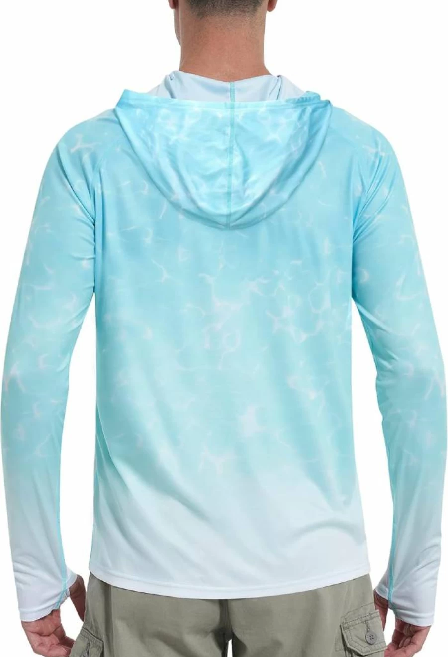 Roadbox UPF 50+ Men's Sun Protection Shirt - Long Sleeve Rash Guard for Fishing, Swimming & Hiking with Thumbholes
