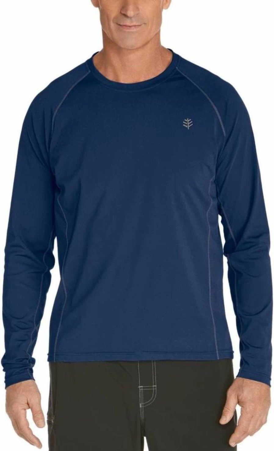 Coolibar UPF 50+ Men's Sun Protective Long Sleeve Swim Shirt - Hightide Quick-Dry Rash Guard for UV Protection