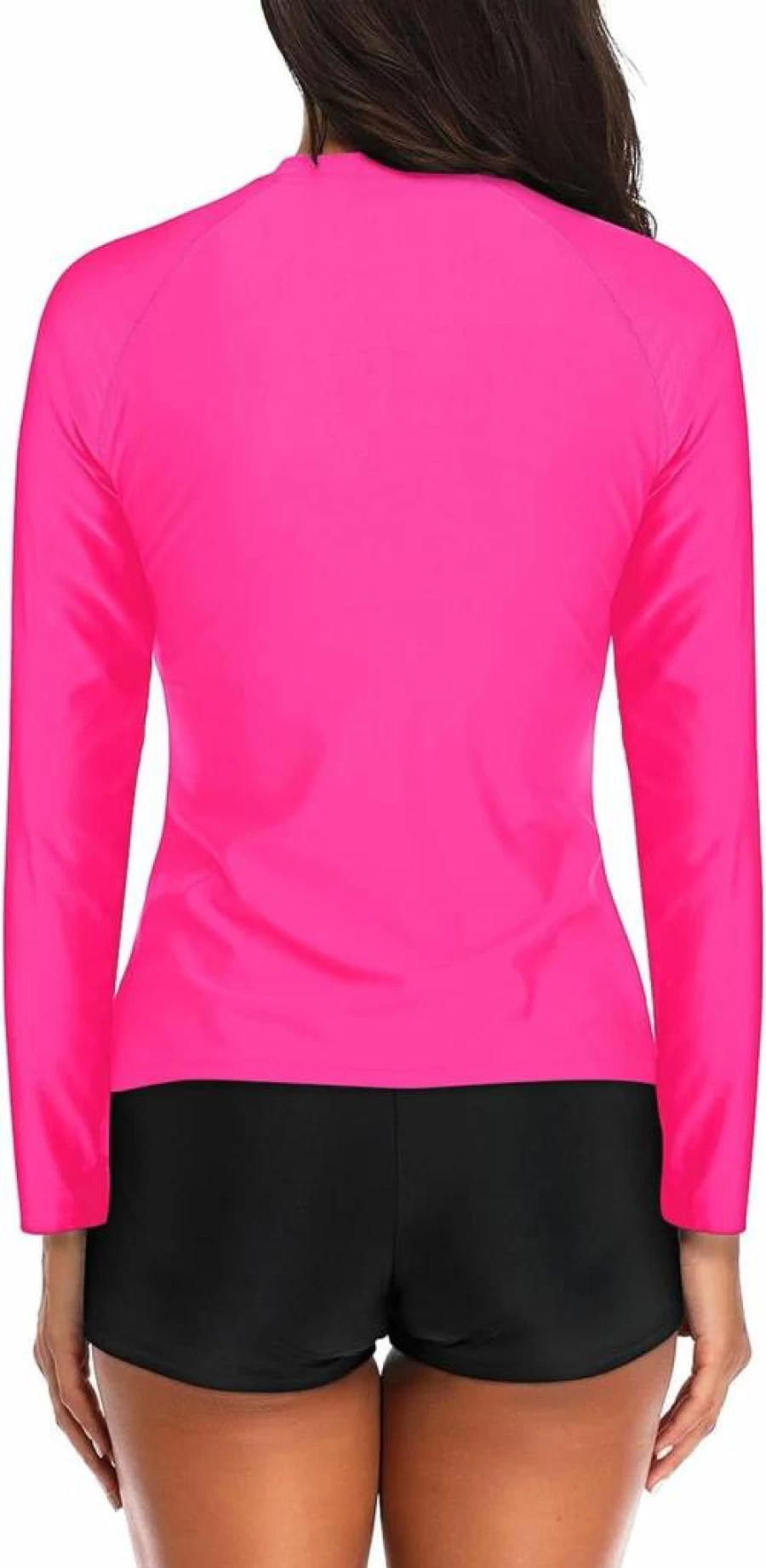 Daci Women's UPF 50+ Long Sleeve Rash Guard Swimwear Set with Boyshort Bottoms - UV Protective Two-Piece Bathing Suit