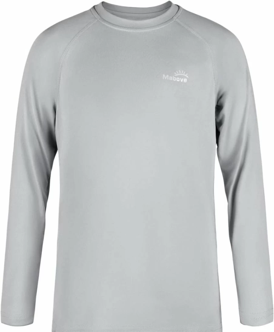 Mabove Boys UPF 50+ Sun Protection Long Sleeve Rash Guard Swim Shirt for Swimming, Surfing & Outdoor Sports