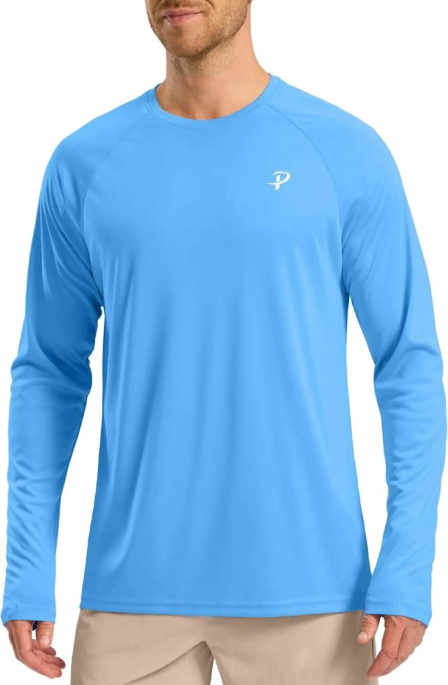 Pudolla Men's UPF 50+ Sun Protection Shirt Long Sleeve Rash Guard Lightweight Quick Dry Breathable for Swimming Fishing Outdoor Activities