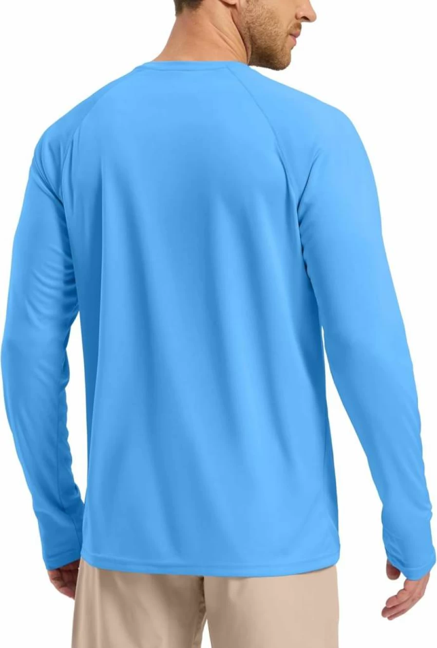 Pudolla Men's UPF 50+ Sun Protection Shirt Long Sleeve Rash Guard Lightweight Quick Dry Breathable for Swimming Fishing Outdoor Activities