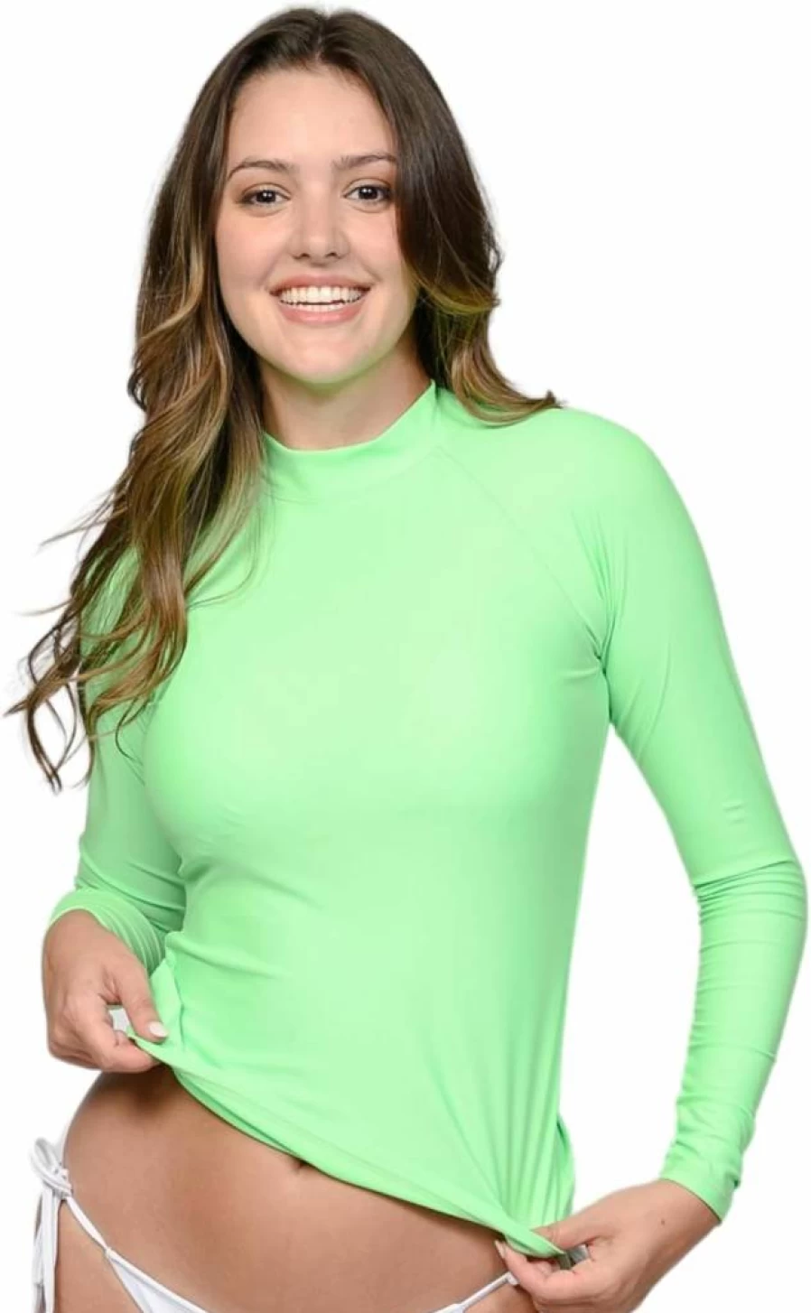 INGEAR Women's UV Protection Long Sleeve Rash Guard Swimsuit Top - UPF 50+ Sun Protective Swimwear for Surfing & Swimming