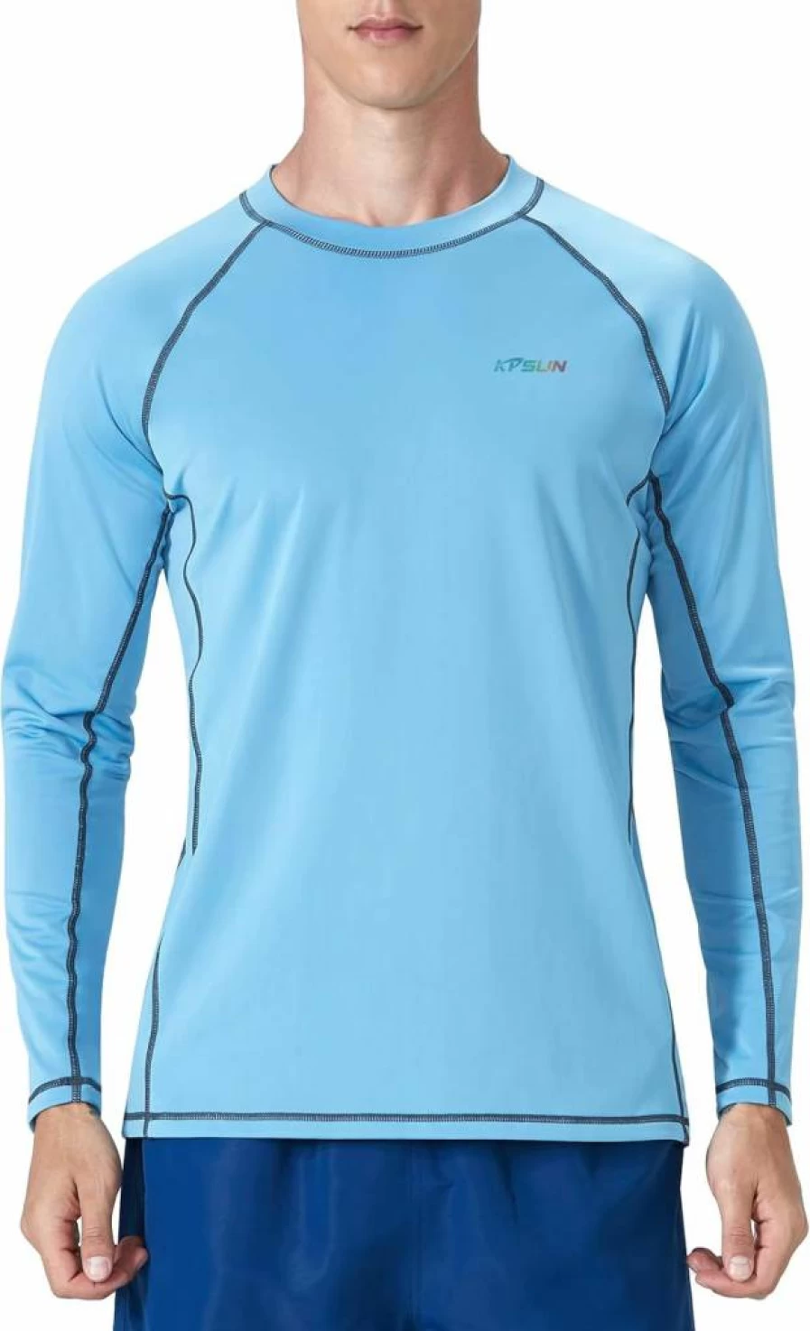 KPSUN Men's UPF 50+ Long Sleeve Rash Guard Shirt - Sun Protection Swim Shirt, Quick Dry UV Shirt for Swimming, Beach & Fishing