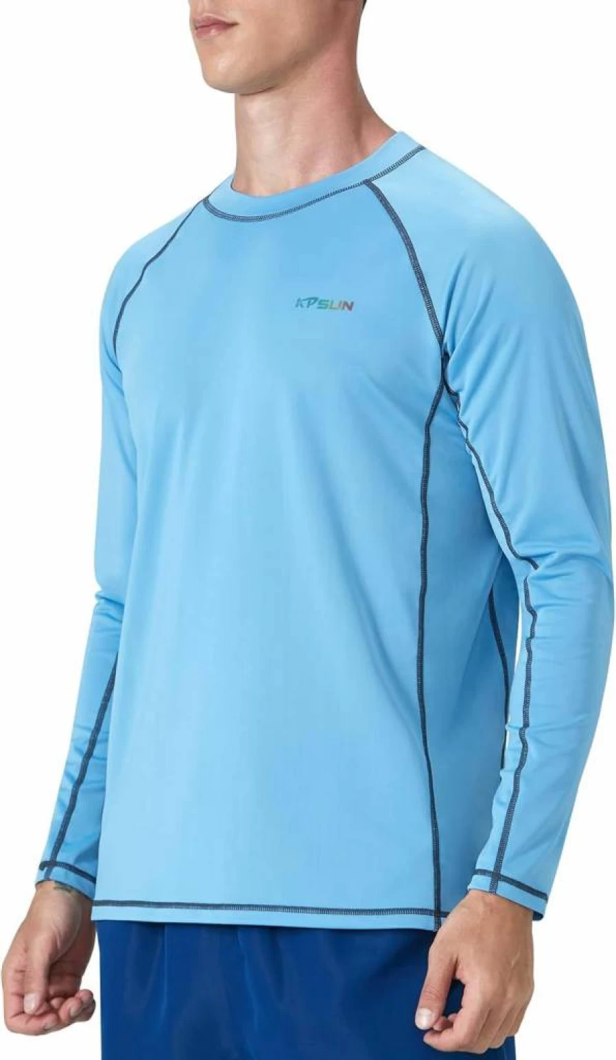 KPSUN Men's UPF 50+ Long Sleeve Rash Guard Shirt - Sun Protection Swim Shirt, Quick Dry UV Shirt for Swimming, Beach & Fishing