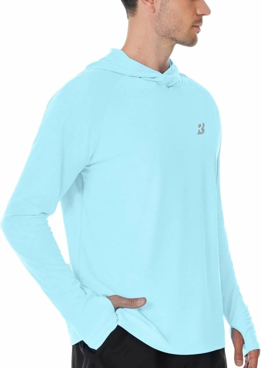 Roadbox UPF 50+ Men's Sun Protection Hoodie - Long Sleeve Quick Dry Fishing Shirt for Hiking, Outdoor Work & UV Rash Guard