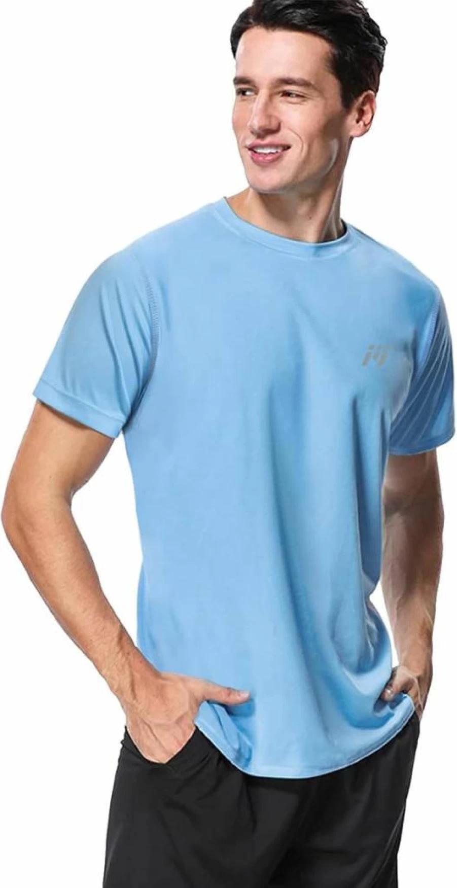 MeetHoo Men's UPF50+ Sun Protection Short Sleeve Rash Guard - Quick Dry Swim Shirt for Swimming, Fishing & Beach Activities