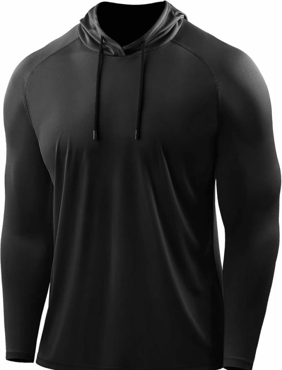 CADMUS Men's UPF 50+ Sun Protection Long Sleeve Fishing Shirt - Dry Fit Workout Hoodie for Outdoor Activities
