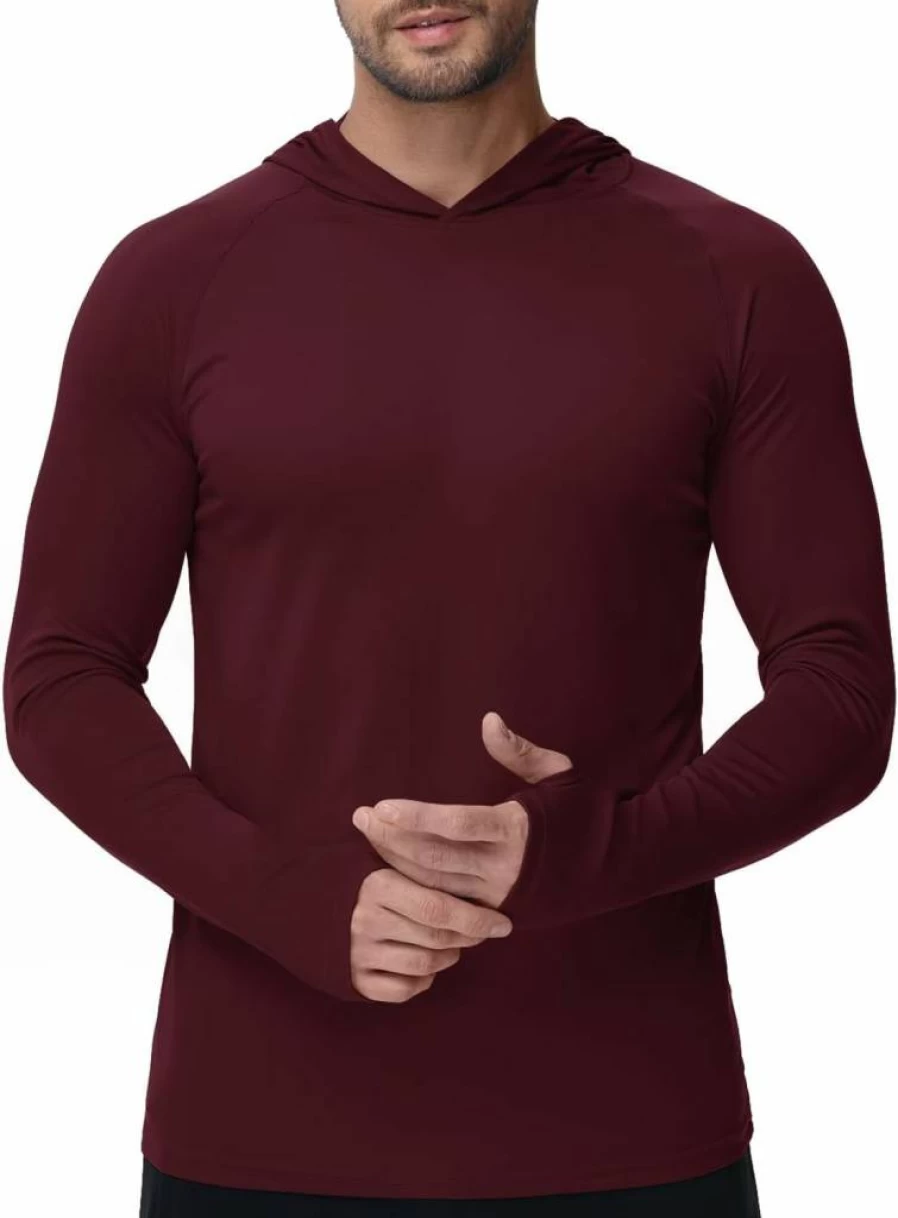 KEFITEVD Men's UPF 50+ Sun Protection Hoodie - Lightweight Quick-Dry UV Shirt Long Sleeve Rash Guard for Swimming & Outdoor Activities