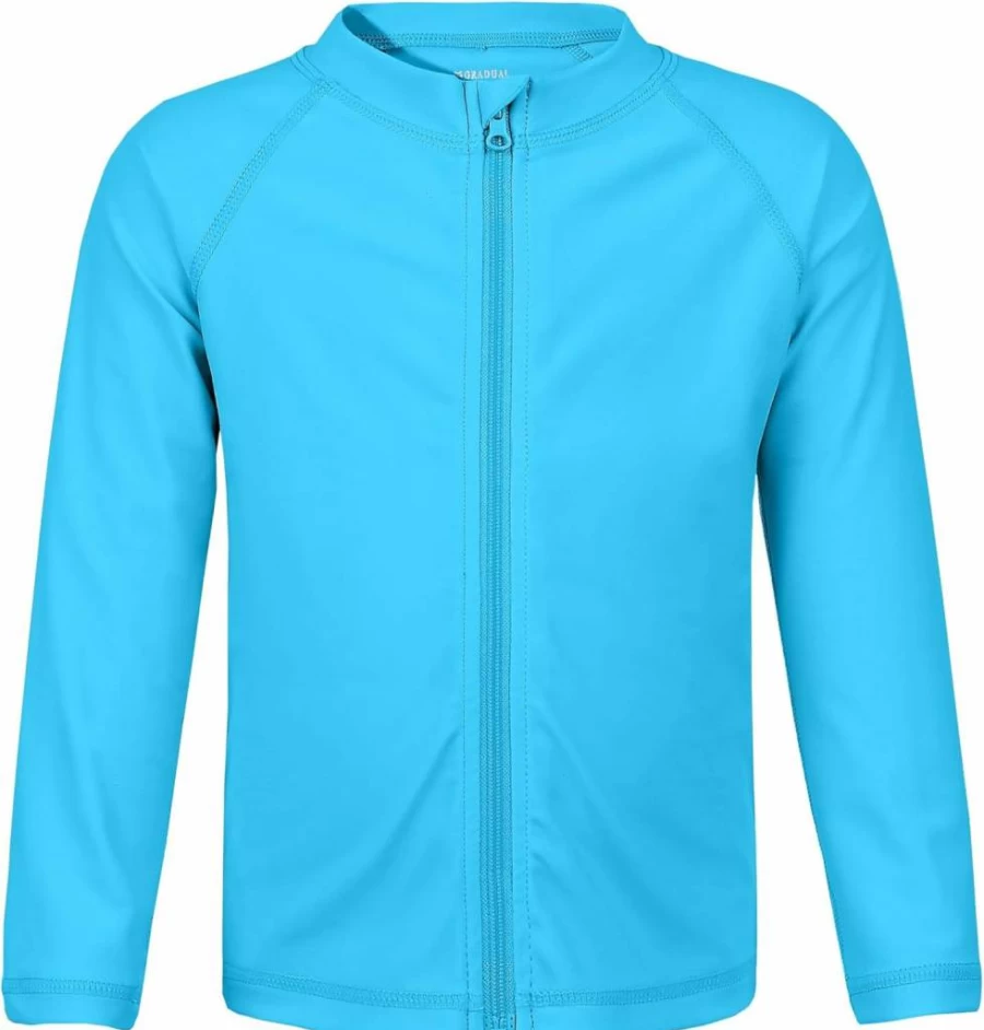 G Gradual Boys UPF 50+ Sun Protection Long Sleeve Rash Guard Swim Shirt - Lightweight Toddler & Kids UV Swimwear