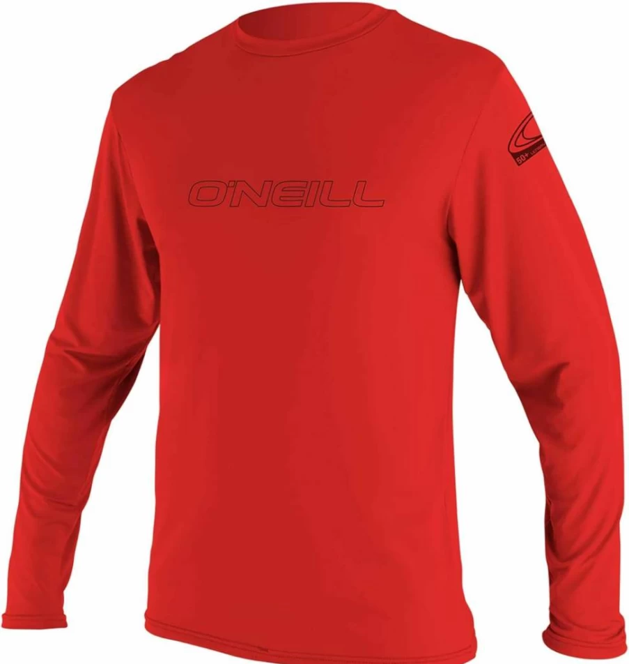 O'Neill Men's Basic Skins UPF 50+ Long Sleeve Sun Shirt - UV Protection Rash Guard for Swimming & Surfing