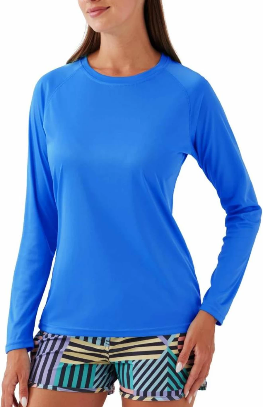 NAVISKIN Women's UPF 50+ Sun Protection Long Sleeve Rash Guard - Quick Dry Lightweight Hiking & Outdoor Shirt