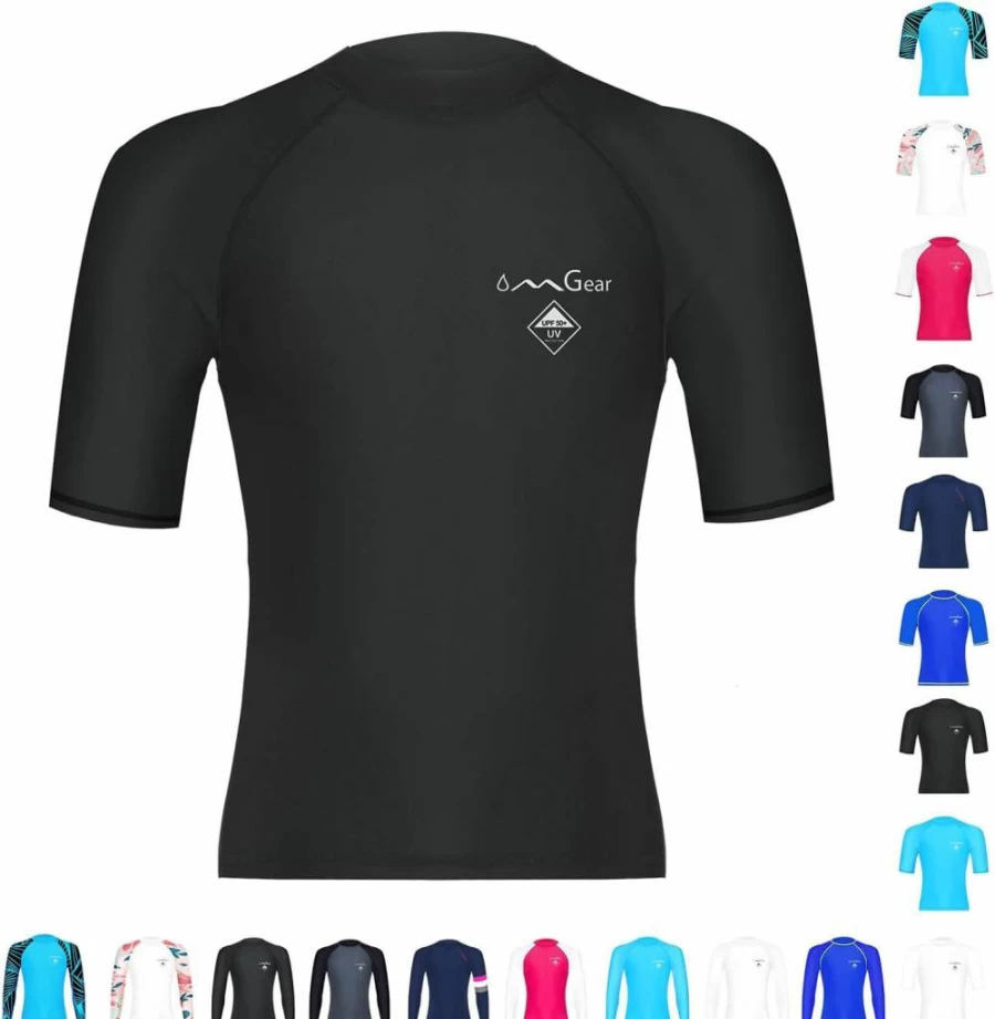 OMGear Rash Guard for Men & Women - UPF 50+ SPF Sun Protection, Long & Short Sleeve Compression Shirt for Swimming, Surfing, BJJ, MMA, Fitness - Quick Dry, Stretchable Spandex Swimwear