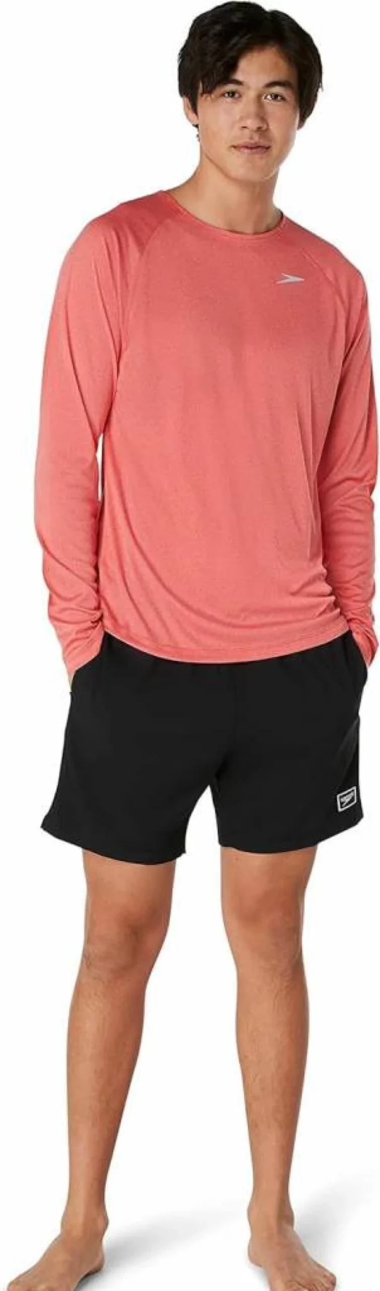 Speedo Men's Long Sleeve UV Protection Swim Shirt Fitness Rashguard for Swimming and Water Sports