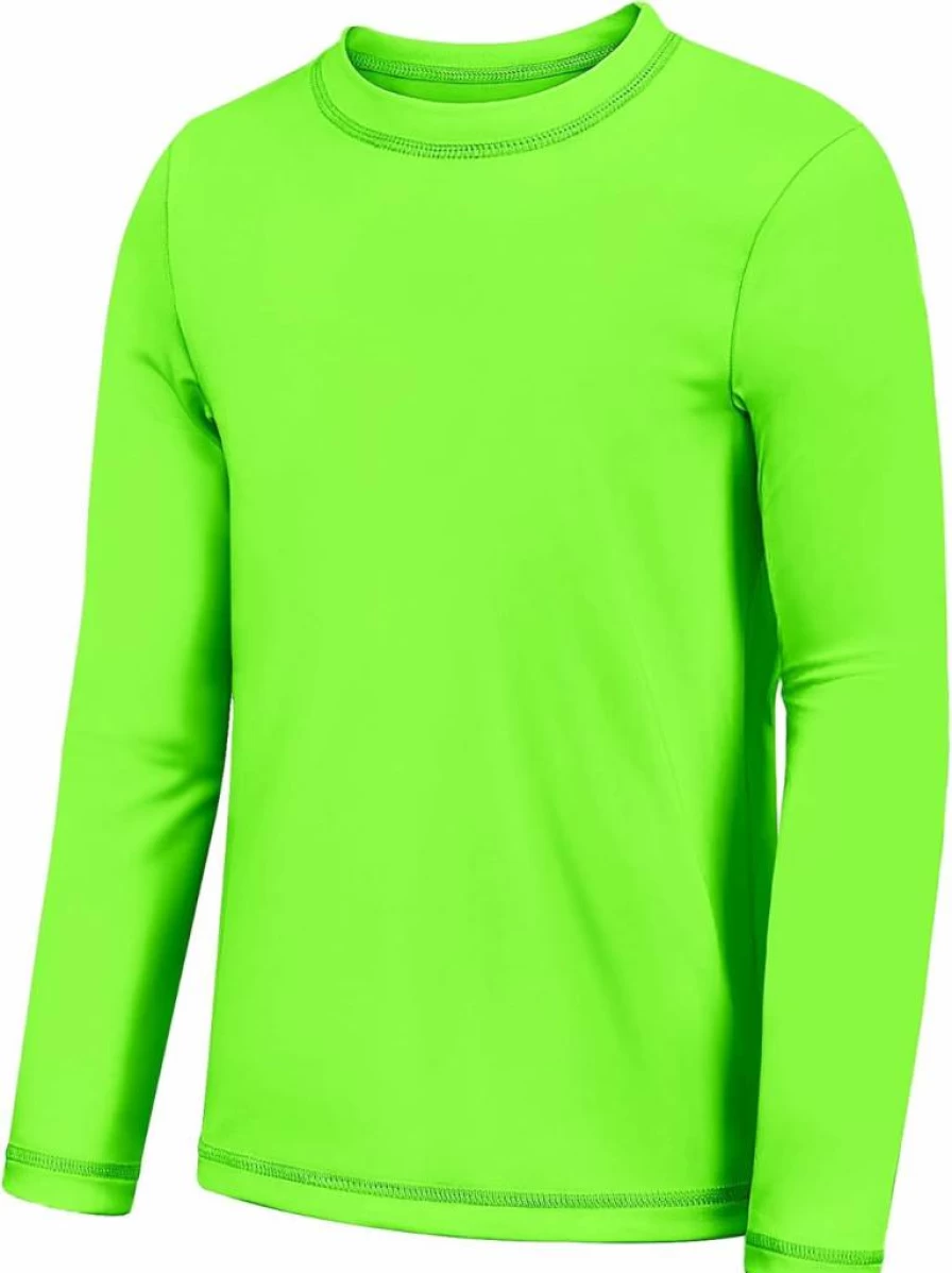 Guicizi UPF 50+ Boys Long Sleeve Rash Guard Swim Shirt - Quick Dry Sun Protection Swimwear for Kids & Youth (2T-16Y) Fishing & Water Activities