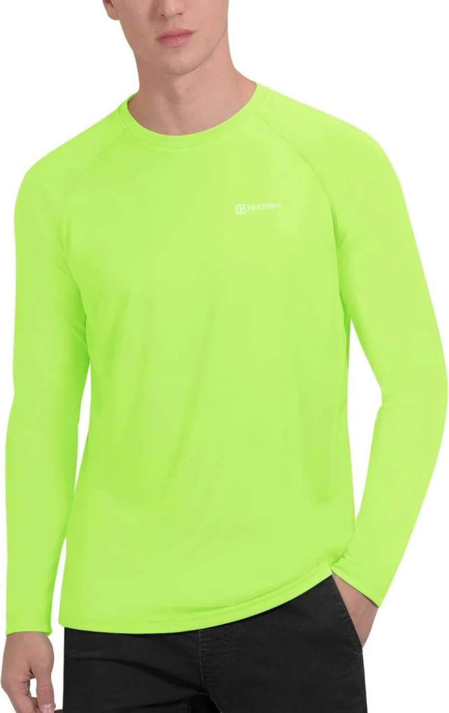 PRETCHIC Men's UPF 50+ UV Protection Long Sleeve Performance Shirt for Outdoor Activities