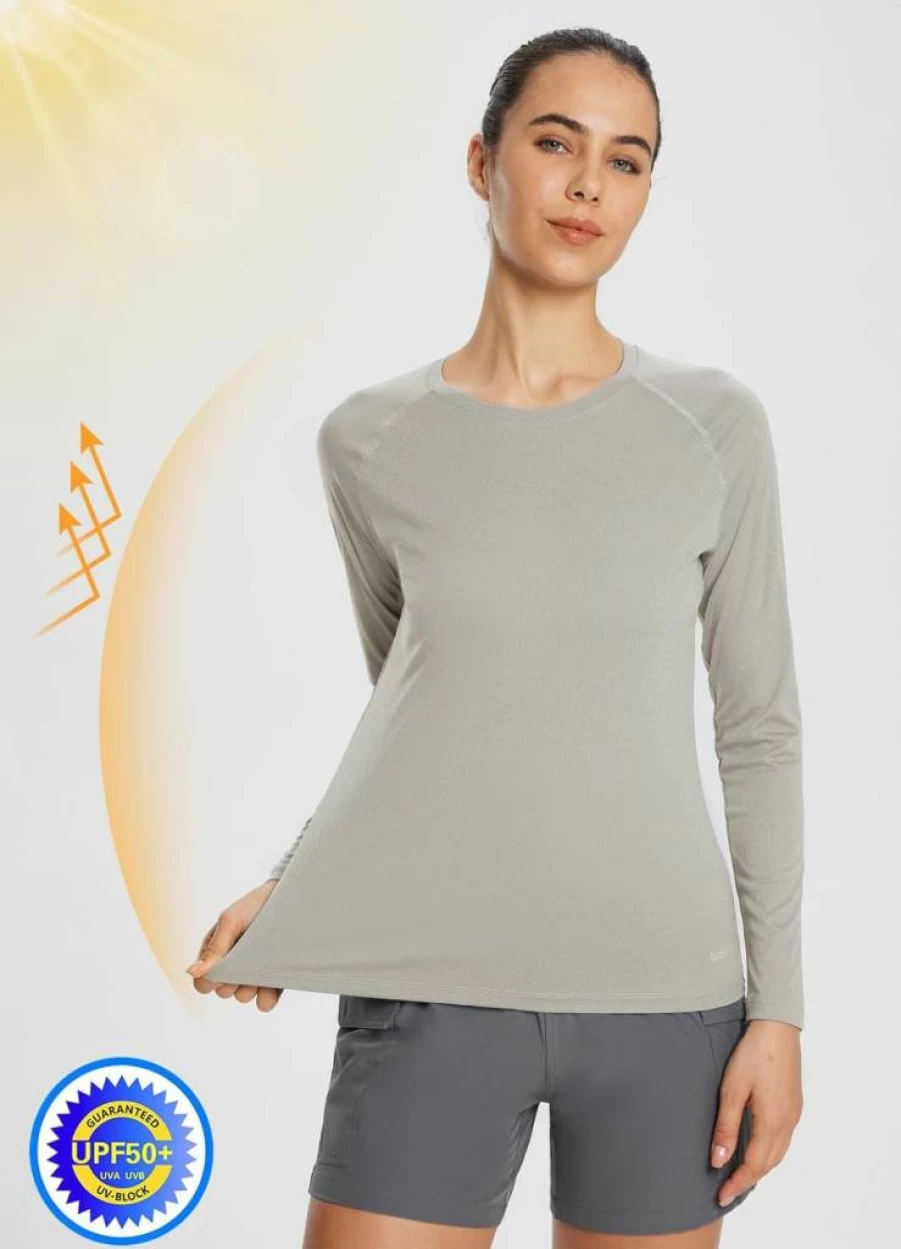 Baleaf Women's UPF 50+ Long Sleeve Sun Shirt - Lightweight Quick Dry UV Protection Rash Guard for Hiking & Outdoor Activities