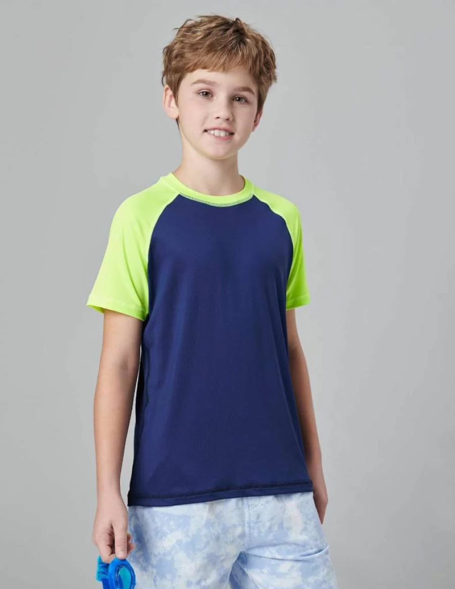 Liberty Pro Boys' UPF 50+ Swim Shirts 3 Pack - Quick Dry UV Protection Rash Guard Short Sleeve Swimwear for Kids