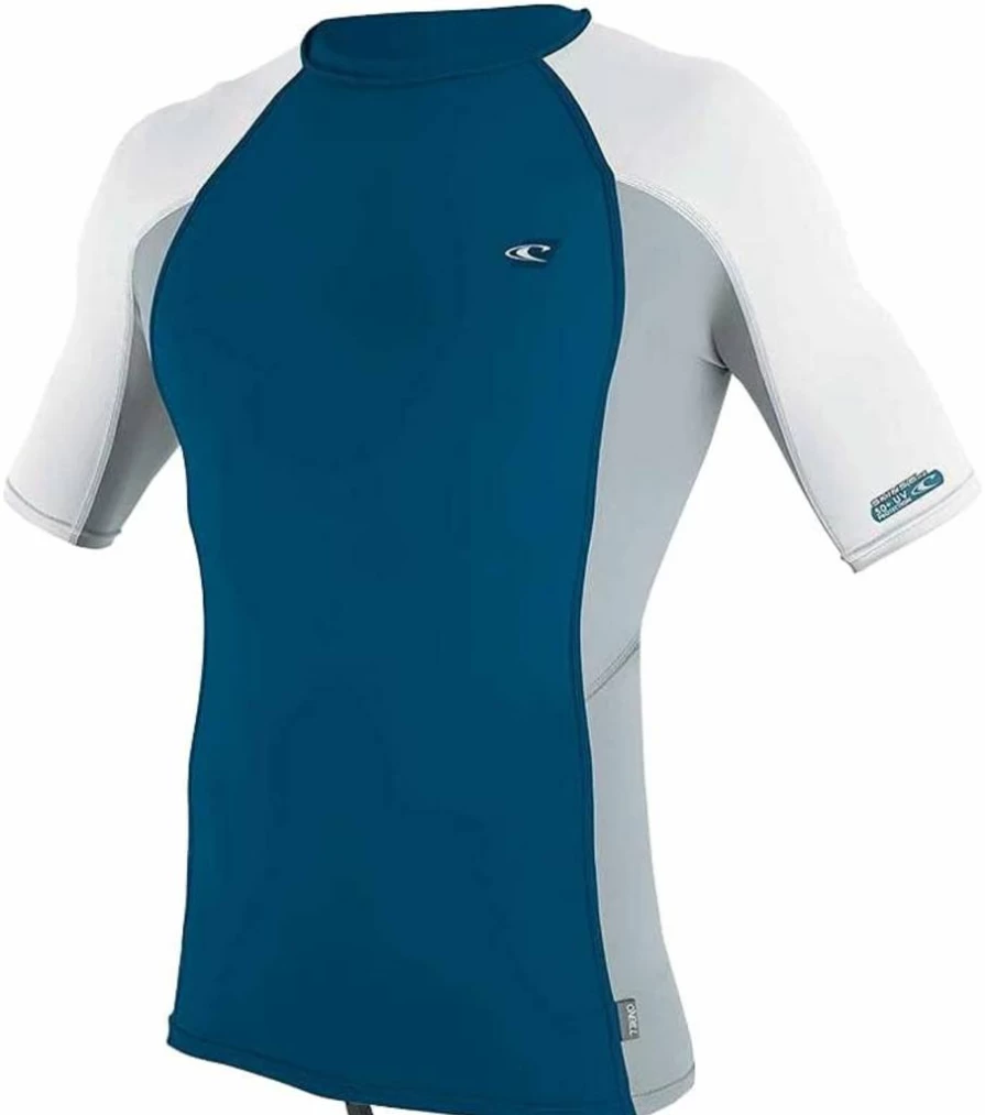 O'Neill Men's Premium UPF 50+ Sun Protection Short Sleeve Rashguard Shirt for Swimming & Surfing