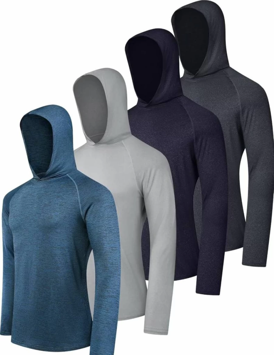 OYGSieg Men's UPF 50+ Sun Protection Hoodie - Long Sleeve Athletic Shirt for Fishing, Outdoor Sports & Rash Guard