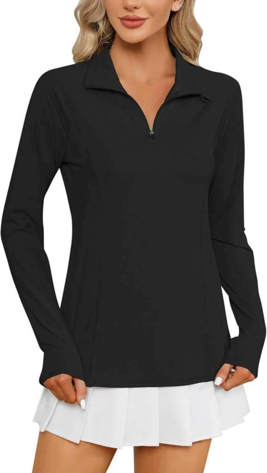 LOMON Women's Sun Protection 1/4 Zip Pullover - Quick Dry Long Sleeve Hiking Shirt for Summer Outdoor Activities