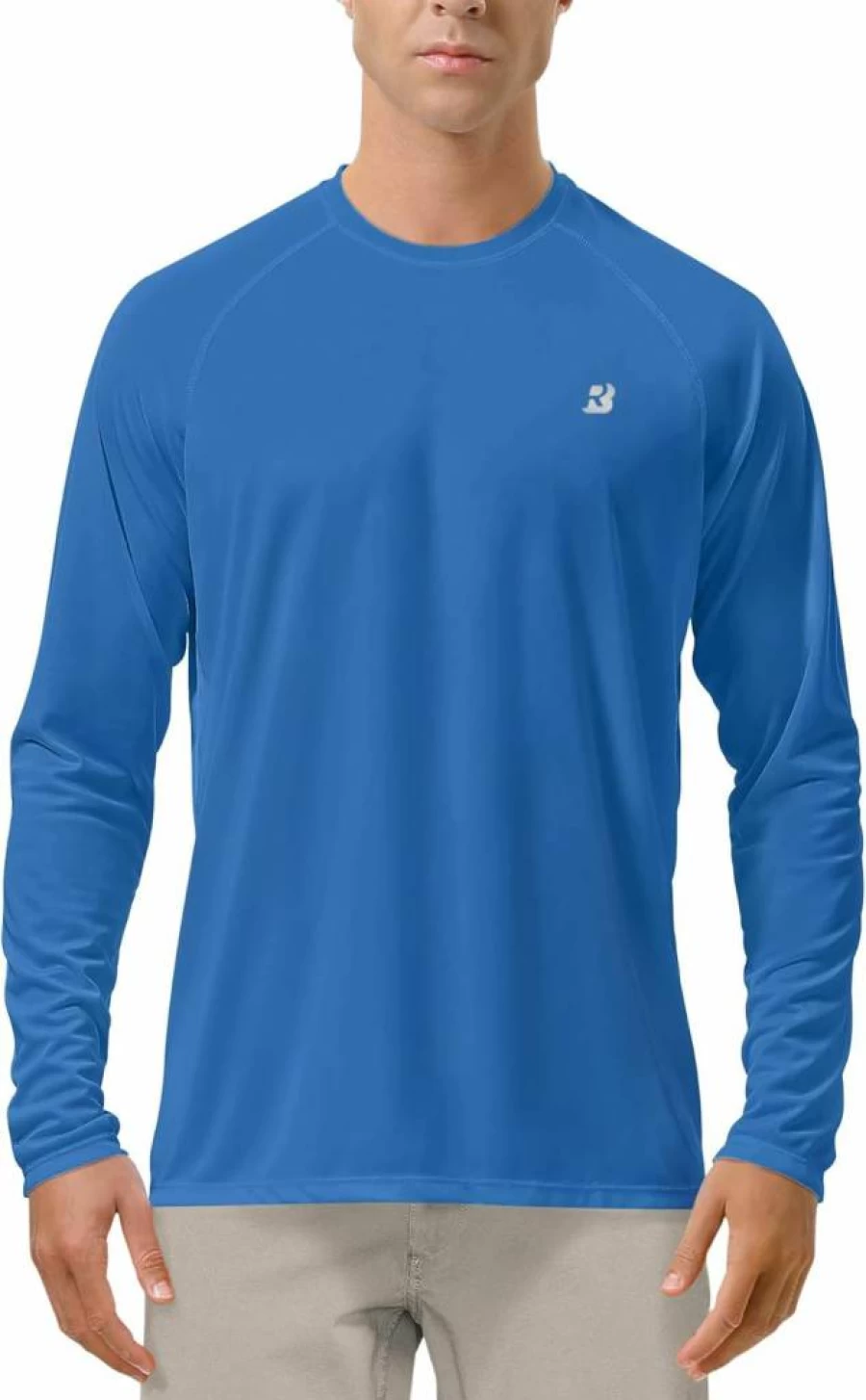 Roadbox Men's UPF 50+ UV Protection Long Sleeve Rash Guard Shirt for Fishing, Hiking, Swimming & Outdoor Activities