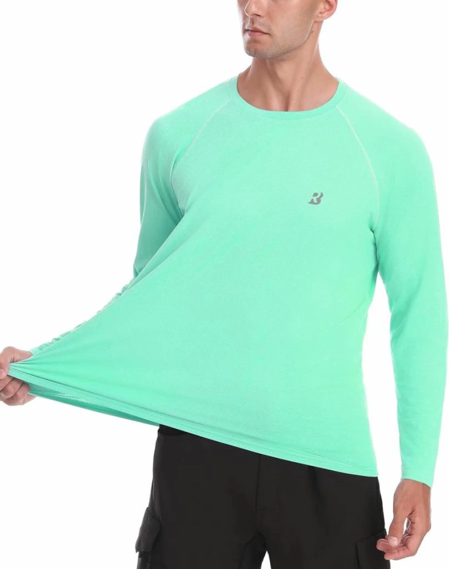 Roadbox Men's UPF 50+ Long Sleeve Rash Guard Shirt - Lightweight Sun Protection, Moisture Wicking for Fishing, Hiking & Outdoor Activities