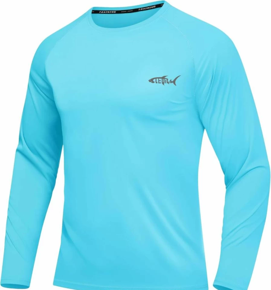 LEQILA Men's UPF 50+ Sun Protection Long Sleeve Rash Guard Shirt - Quick Dry Moisture Wicking for Workouts & Outdoor Activities