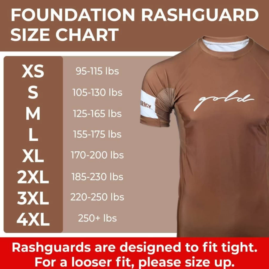 Gold BJJ Ranked Rash Guard - No-Gi & Gi Jiu Jitsu Training Shirt for Men & Women