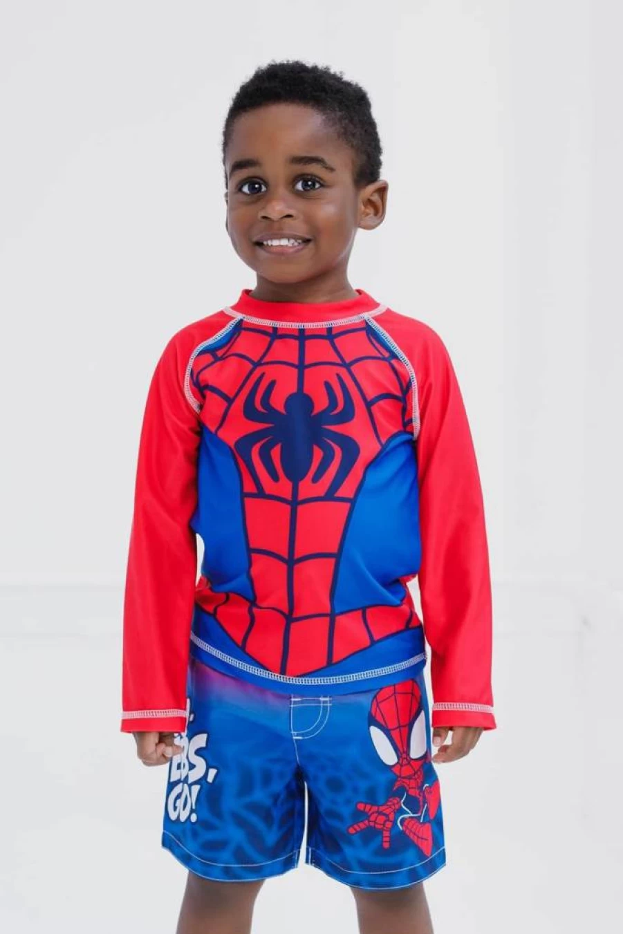 Marvel Spider-Man Boys' Rash Guard & Swim Trunks Set for Toddler to Big Kids (2T-16) - UV Protection Swimwear