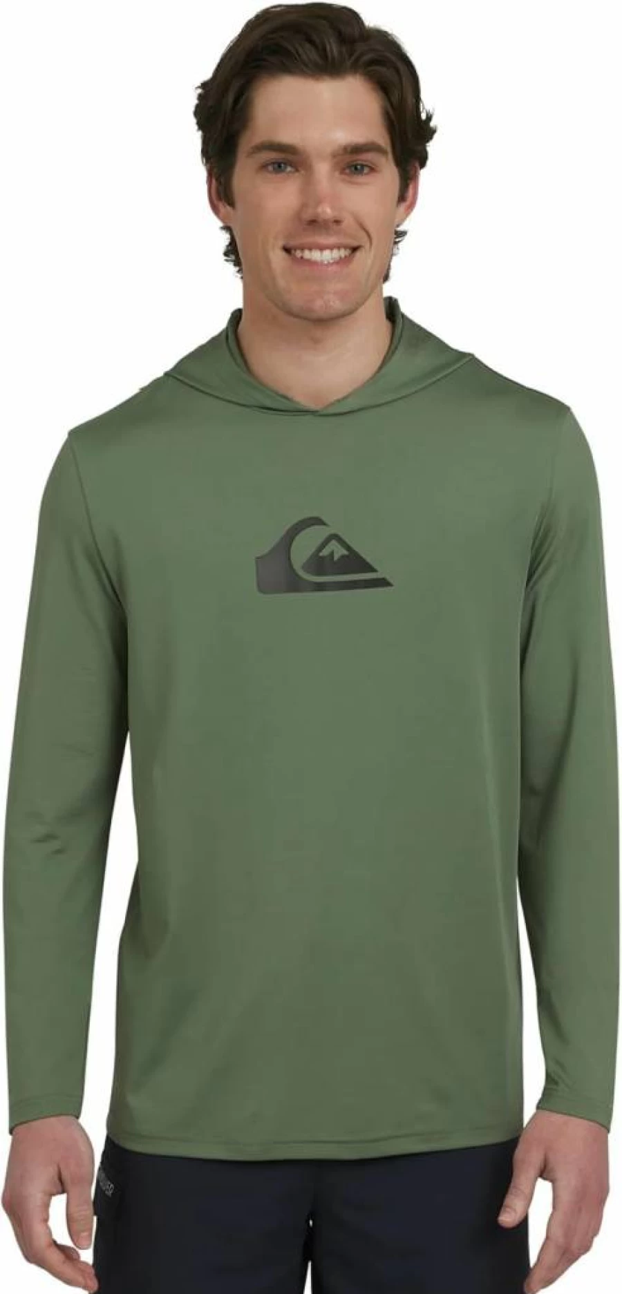 Quiksilver Men's UPF 50 Hooded Rash Guard Shirt for Swimming & Sun Protection (S-XXL)