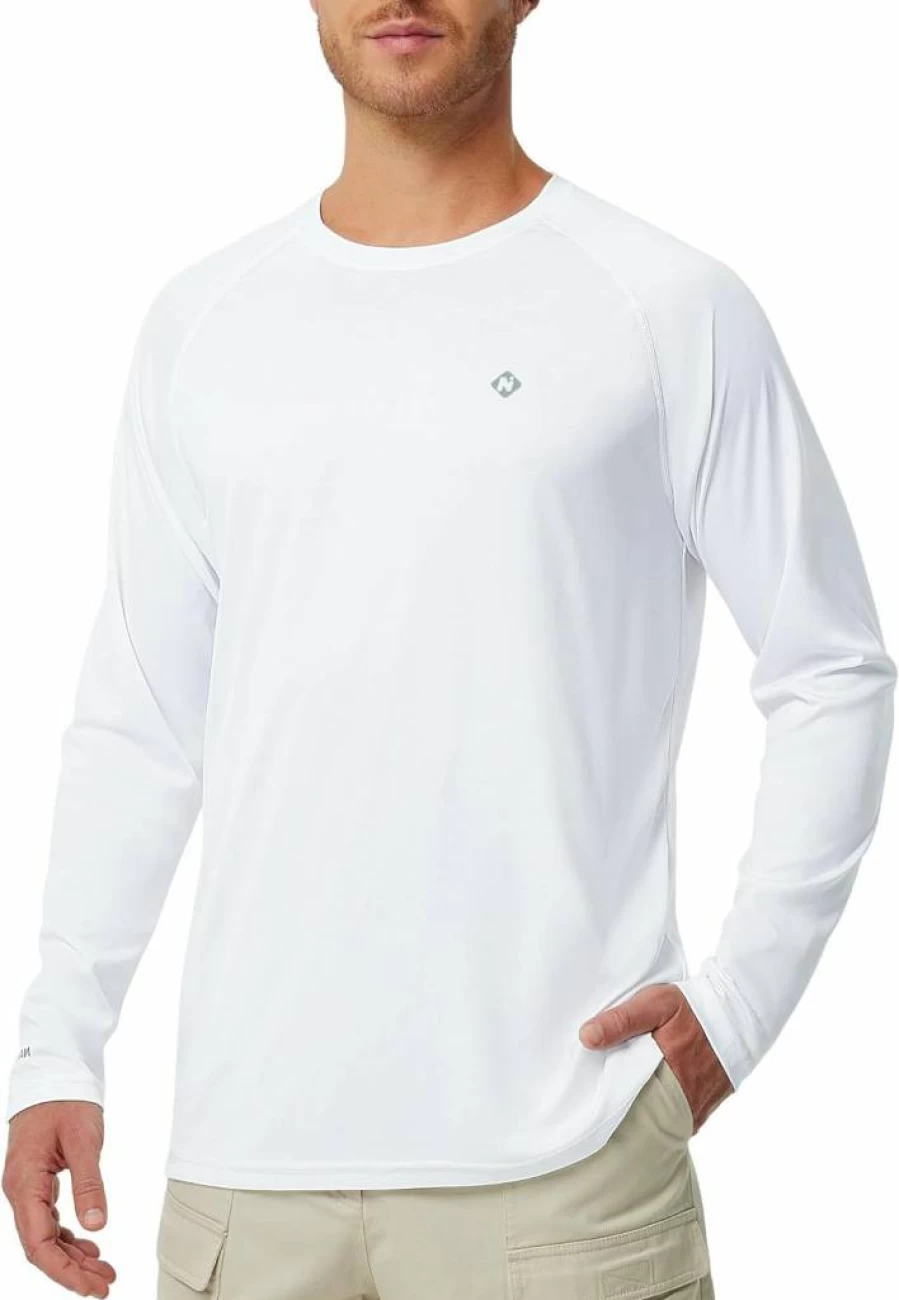 NAVISKIN Men's UPF 50+ Long Sleeve Rash Guard Shirt - Quick Dry UV Sun Protection Swim & Water Shirt