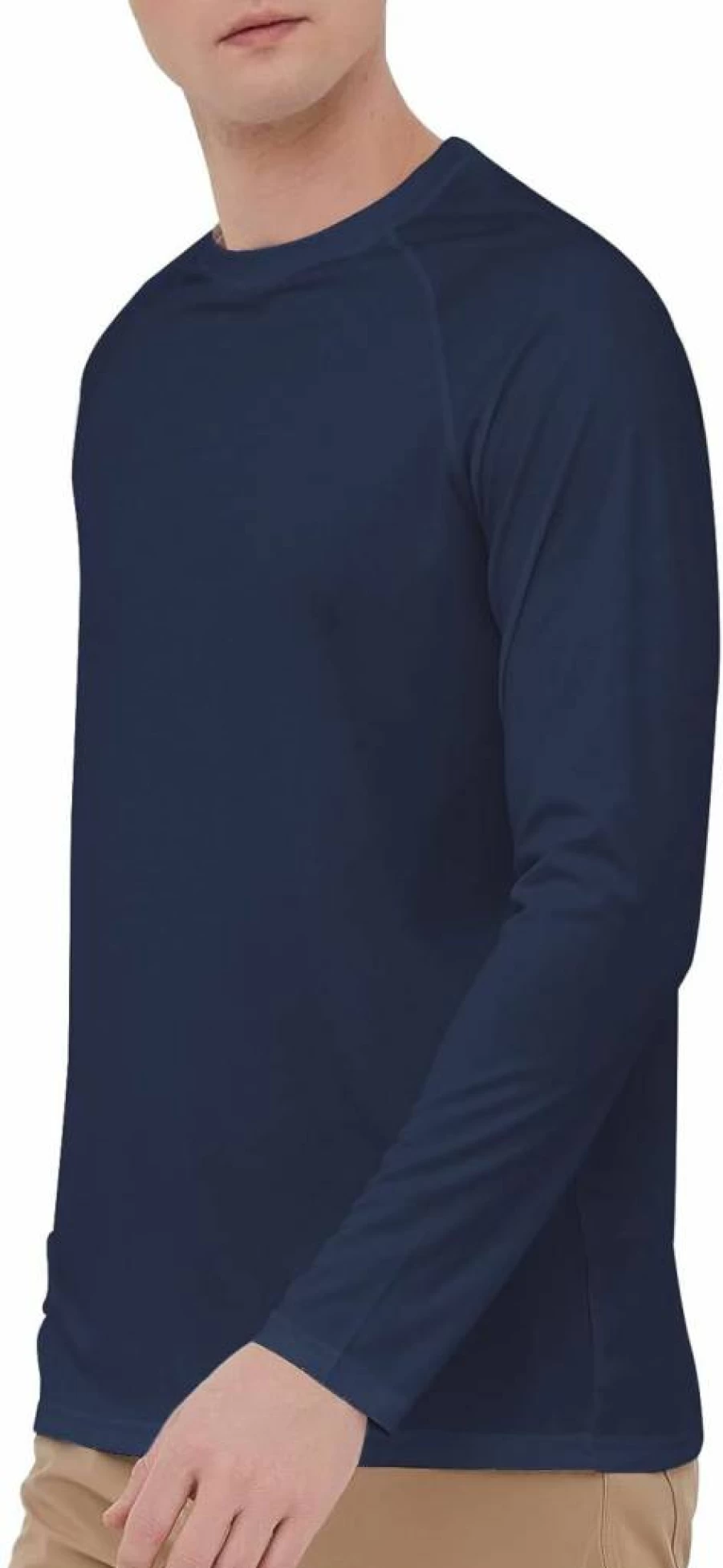 HYCOPROT Men's UPF 50+ Sun Protection Long Sleeve Rash Guard Shirt - Quick Dry UV Swim Shirt for Fishing, Running & Water Sports